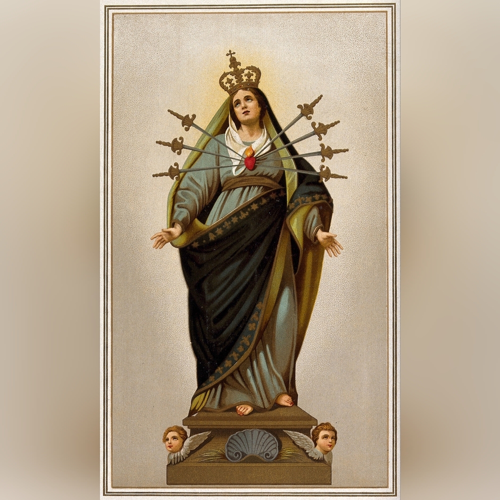 Religious Art Print with Crowned Figure